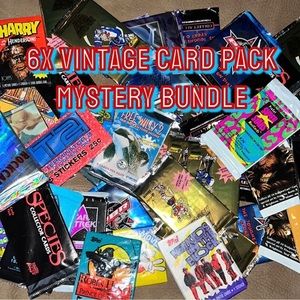 6x VINTAGE MYSTERY CARD PACKS